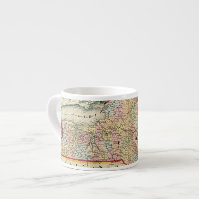 Taza De Espresso Mapa del condado de los estados de Nueva York (Izquierda)