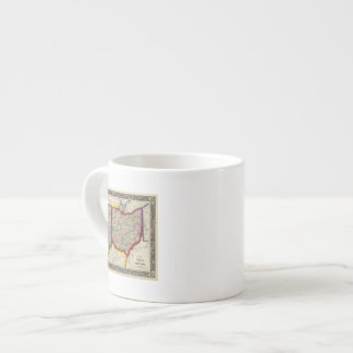 Taza De Espresso Mapa del condado de Ohio, y de Indiana