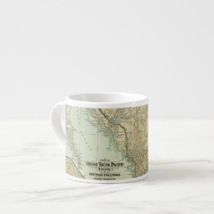 Taza De Espresso Mapa del ferrocarril magnífico del Pacífico del
