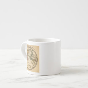 Taza De Espresso Mapa grabado del hemisferio del este