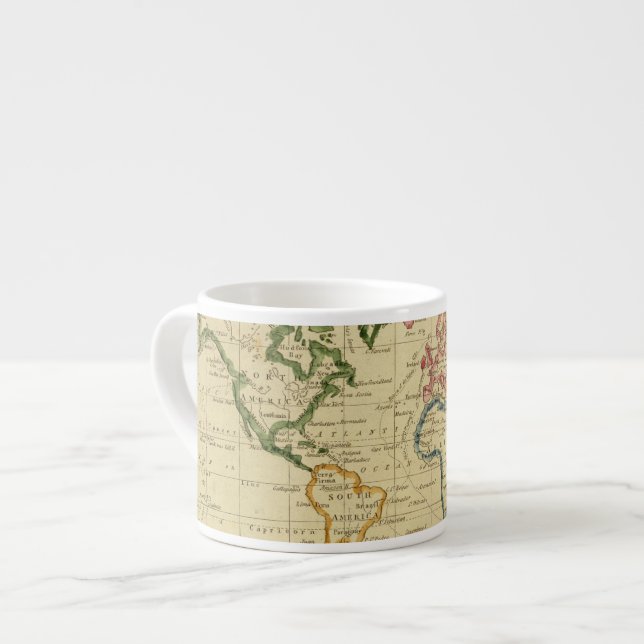 Taza De Espresso Mapa grabado mundo (Izquierda)