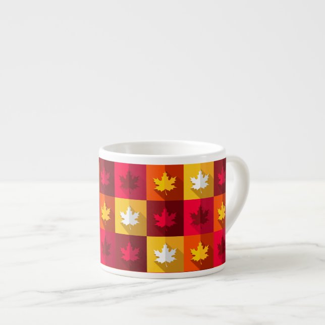 Taza De Espresso Maple de otoño deja un brillante mosaico (Derecha)