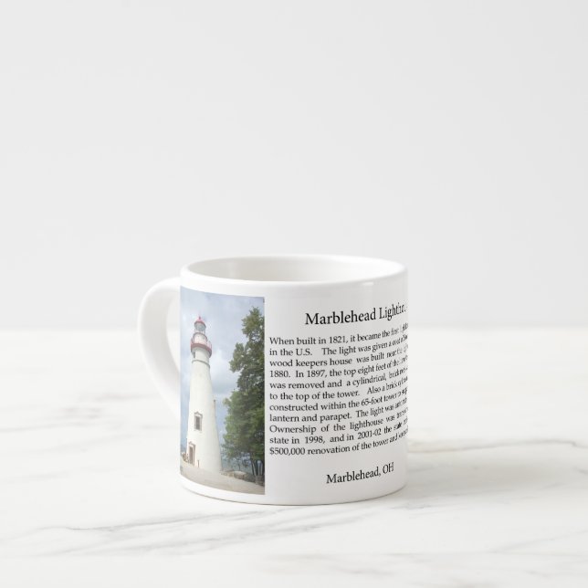 Taza De Espresso Marblehead Lighthouse historia espresso mug (Izquierda)