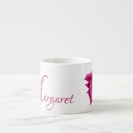 Taza De Espresso Marca Margaret nombre rosa rosa caliente floral pe