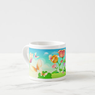 Taza De Espresso Mariposa de Tulip Garden