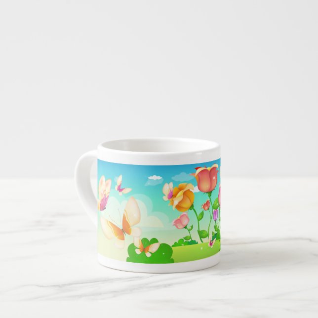 Taza De Espresso Mariposa de Tulip Garden (Izquierda)