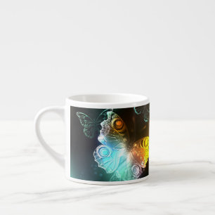 Taza De Espresso Mariposa luminosa y mariposas nocturnas