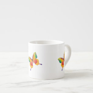 Taza De Espresso Mariposa pintada