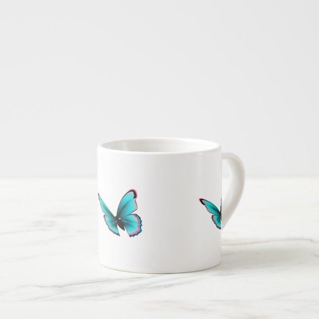 Taza De Espresso Mariposa verde azulada (Derecha)