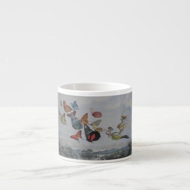 Taza De Espresso Mariposa y hadas mariposas reina (Frente)