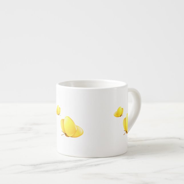 Taza De Espresso Mariposas amarillas simples (Derecha)