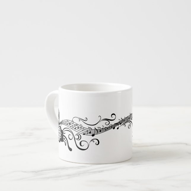 Taza De Espresso Mariposas Black Lace 6 Musical (Izquierda)