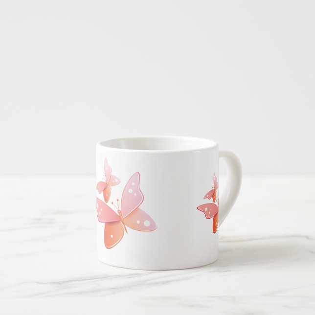Taza De Espresso Mariposas De Peach (Derecha)