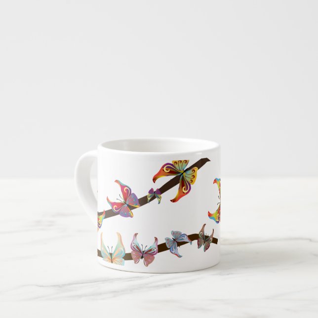 Taza De Espresso Mariposas en una rama (Izquierda)