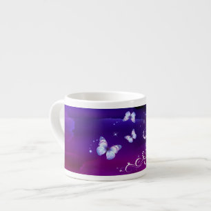 Taza De Espresso Mariposas Mágicas de Medianoche