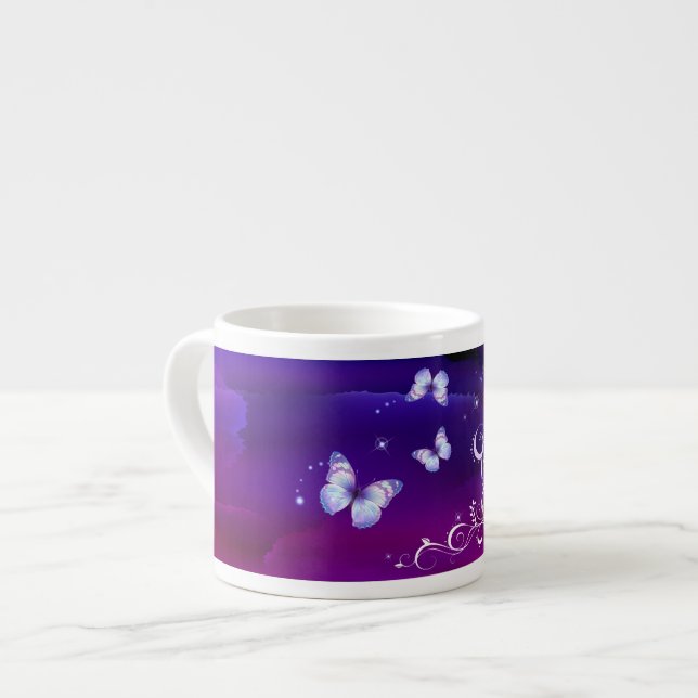 Taza De Espresso Mariposas Mágicas de Medianoche (Izquierda)