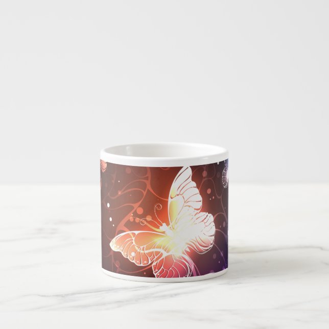 Taza De Espresso Mariposas nocturnas brillantes (Frente)
