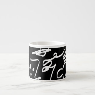 Taza De Espresso Máscaras de caras abstractas: patrón geométrico