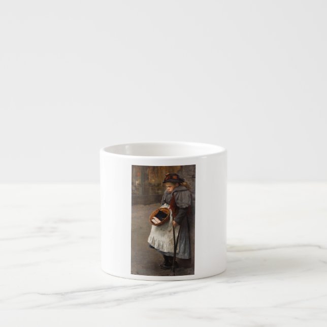 Taza De Espresso Matchstick Chica Pobre Calle Urchin Pobreza Urbana (Frente)