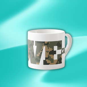 Taza De Espresso Me Encanta Camouflage Green Brown  