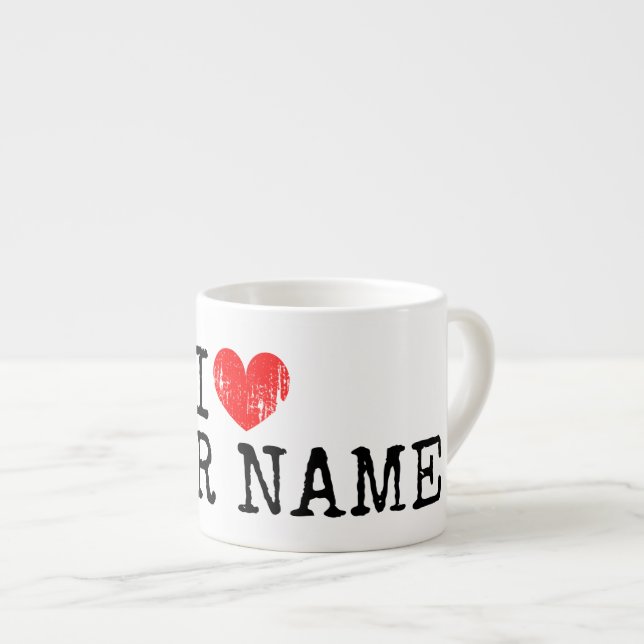 Taza De Espresso Me encanta tu nombre personalizado espresso mug re (Derecha)