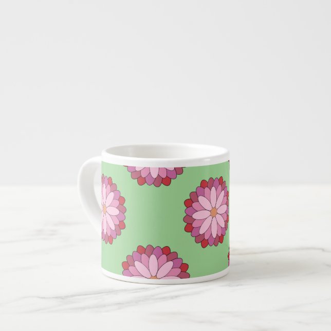 Taza De Espresso Medallero asiático pastel rosado (Izquierda)