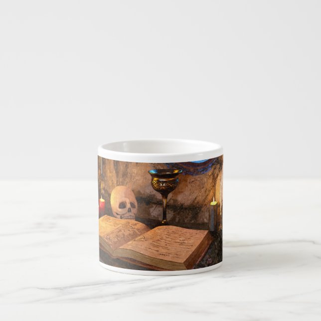 Taza De Espresso Medieval Fantasy Wizard's Study (Frente)