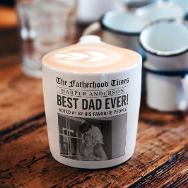 Taza De Espresso Mejor Periódico Personalizado De Papá Nunca