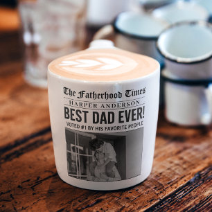 Taza De Espresso Mejor Periódico Personalizado De Papá Nunca