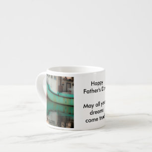 Taza De Espresso Mensaje, foto del Día del Padre "barco soñado"
