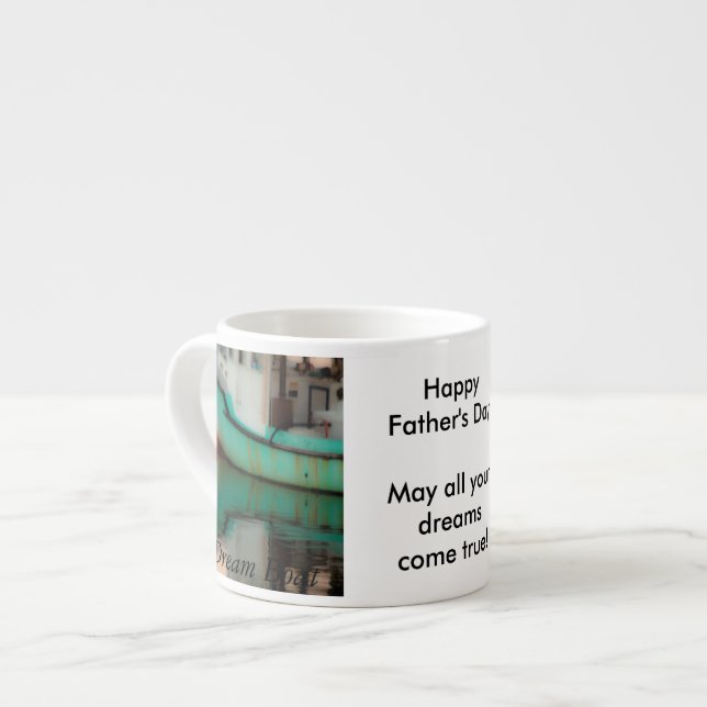 Taza De Espresso Mensaje, foto del Día del Padre "barco soñado" (Izquierda)