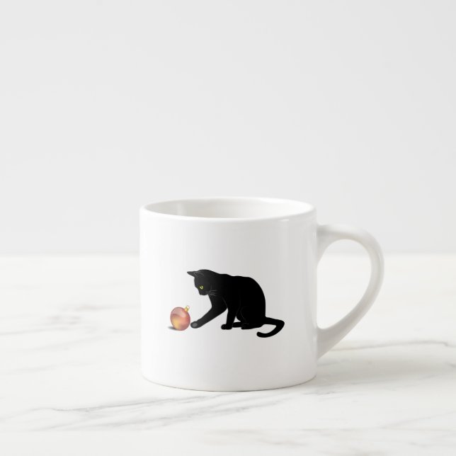 Taza De Espresso Meowy Christmas Funny Cat (Derecha)