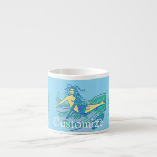 Taza De Espresso Mermaid Thunder_Cove de surf vintage