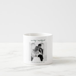 Taza De Espresso Merry & Married - Personalized Newlywed Christmas