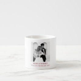 Taza De Espresso Merry & Married - Personalized Newlywed Christmas