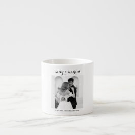 Taza De Espresso Merry & Married - Personalized Newlywed Christmas
