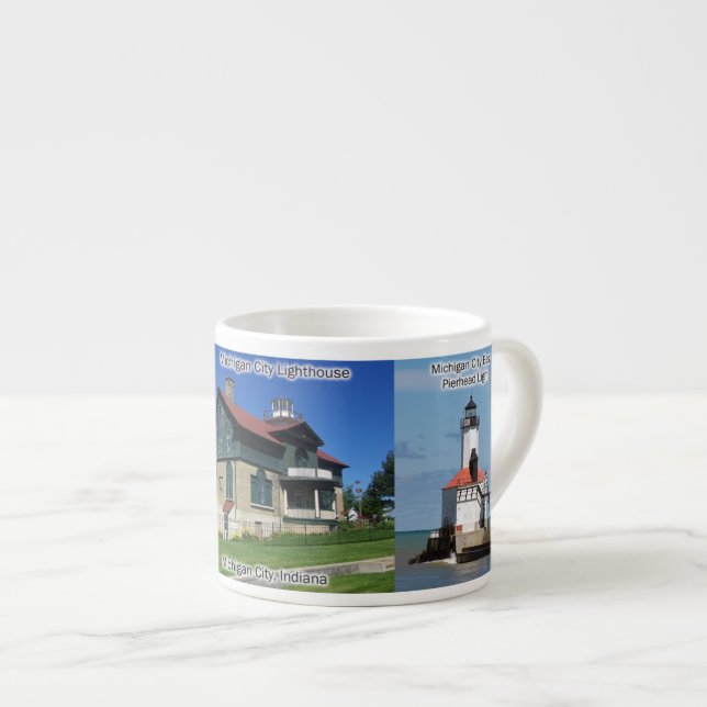 Taza De Espresso Michigan City Lighthouses espresso mug (Derecha)