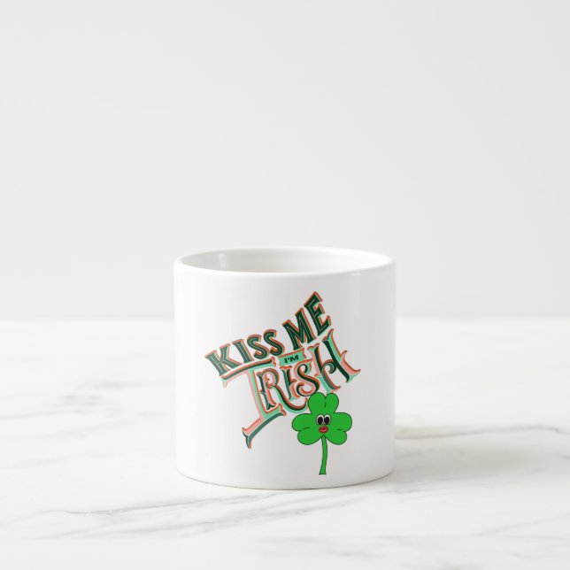 Taza De Espresso Mikitiez irish clover verde sinfín (Frente)