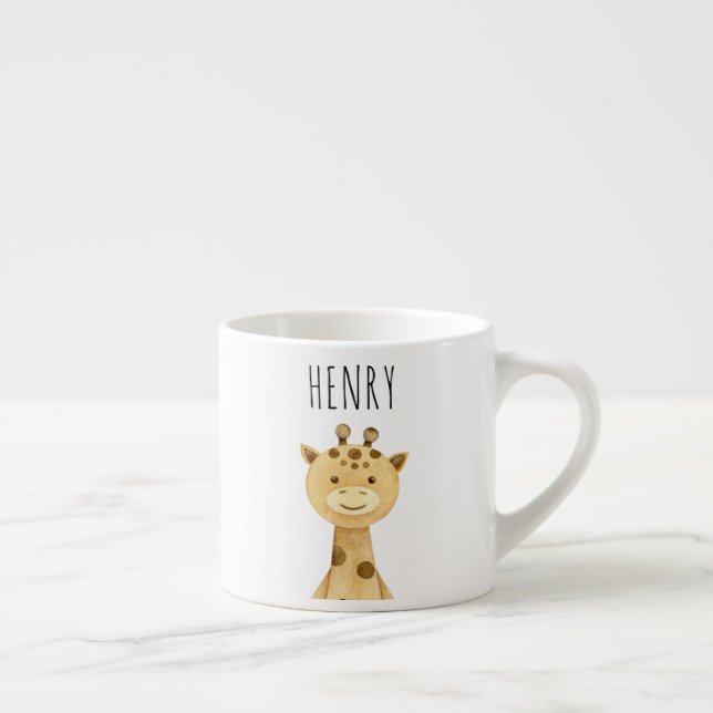 Taza De Espresso Mini peluche de jirafa personalizada (Derecha)