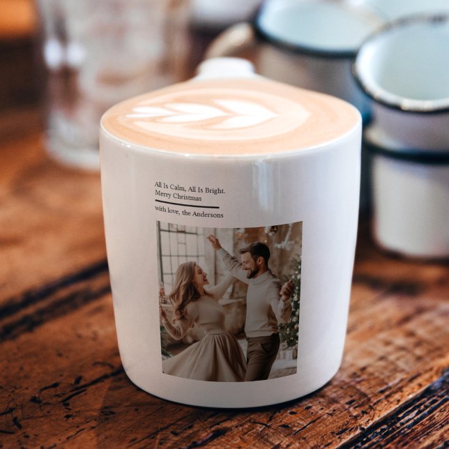 Taza De Espresso Minimal All Is Calm All Is Bright Christmas Photo  (Subido por el creador)