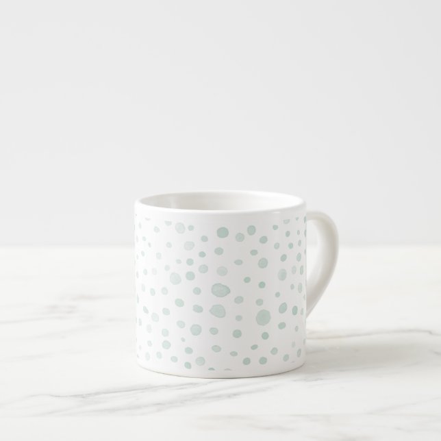Taza De Espresso Mint Confetti Water Dots Espresso Mug (Derecha)