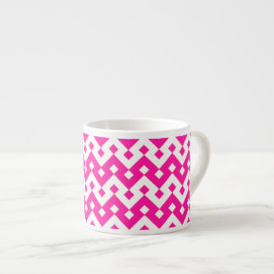 Taza De Espresso Moda Espresso Mug, Candy Pink Geométrico