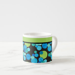 Taza De Espresso Moda Espresso Mug, Quirky Blue Moons Pattern