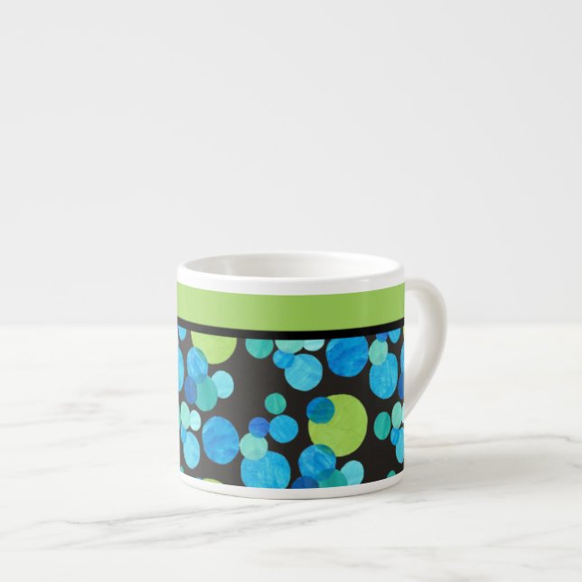 Taza De Espresso Moda Espresso Mug, Quirky Blue Moons Pattern (Derecha)