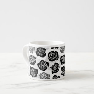 Taza De Espresso Moda Rosas negras y blancas ventilatorias