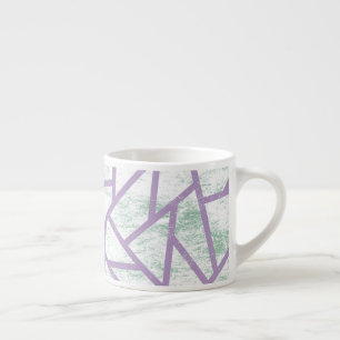Taza De Espresso Modalidades de mosaico verde claro y lavanda