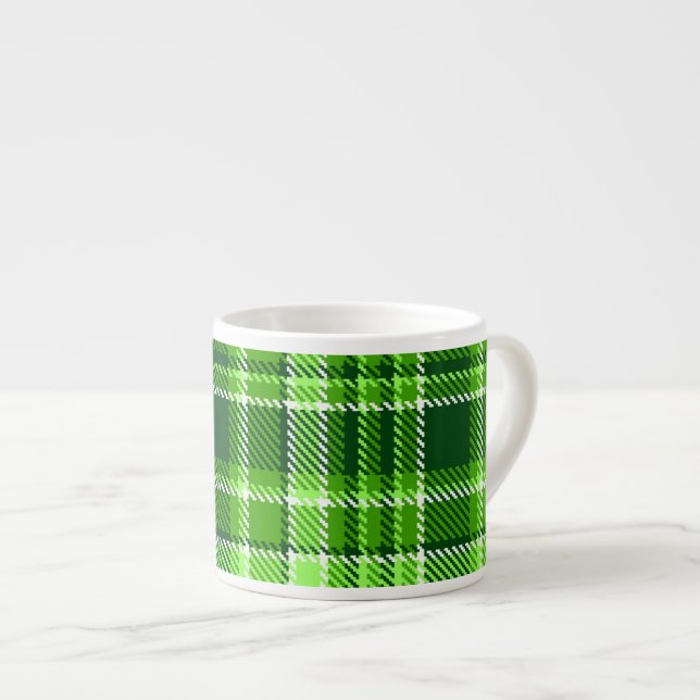 Taza De Espresso Modelo a cuadros del color verde (Derecha)