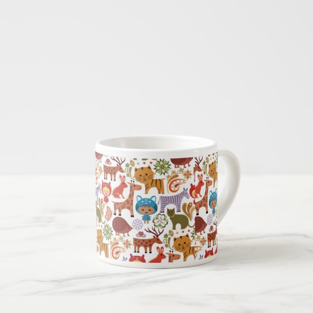 Taza De Espresso Modelo abstracto del niño y de los animales (Derecha)