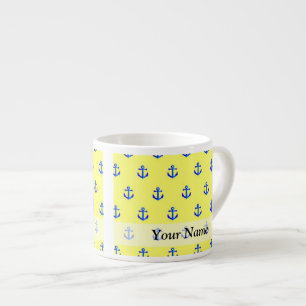 Taza De Espresso Modelo amarillo del ancla