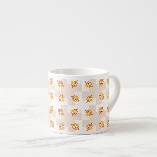 Taza De Espresso Modelo anaranjado del ilustracion del búho (Derecha)